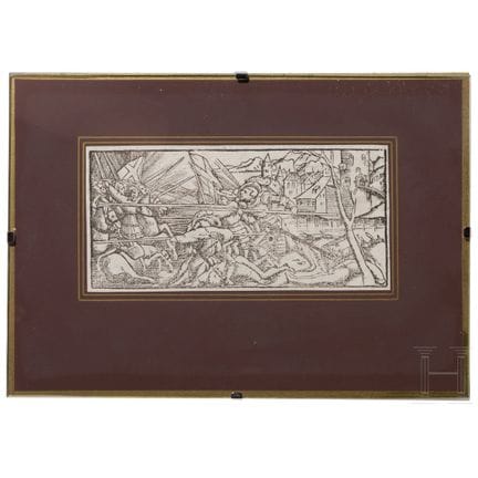 Une gravure sur bois de Bâle représentant une scèn