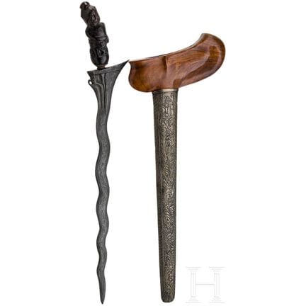 Un keris indonesiano, Giava, 1900 ca.  
Lama di pa