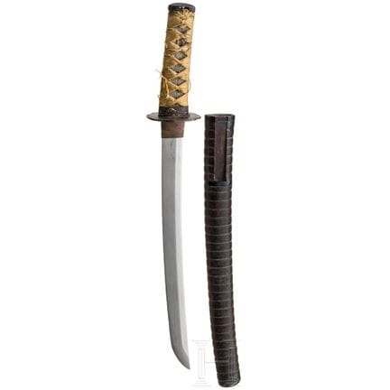 Un wakizashi giapponese, tardo periodo Edo  
Lama 