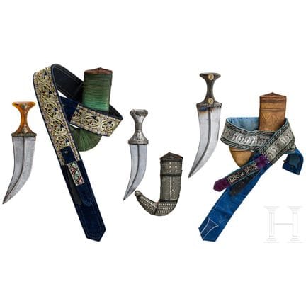 Three daggers (jambiyas), Yemen, 1st half of the 2