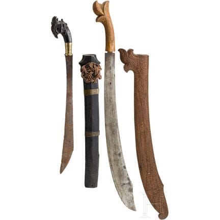 Un klewang malese e un mandau, 1900 circa  
Klewan