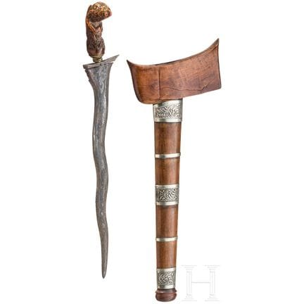 Un keris con montature in alpacca, Sumatra, 1900 c
