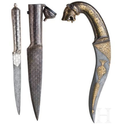 Un khanjar indiano e un doppio pugnale, 1900 circa