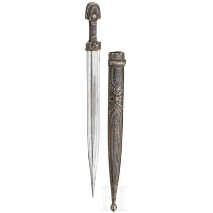 A North Caucasian silver-mounted kinzal, dated 191