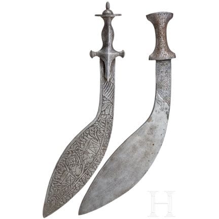 Due grandi kukri dell’India settentrionale, 1900 c