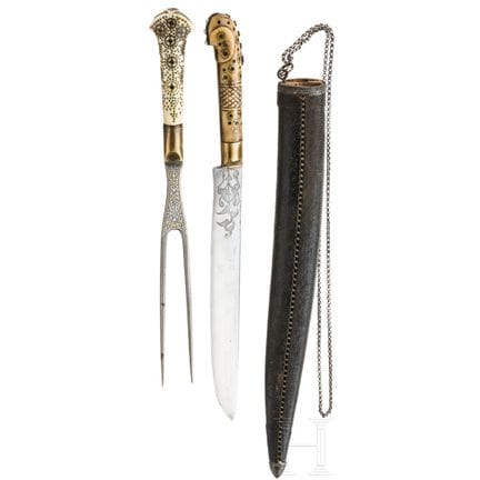 Service de couverts damasquiné d’or et d’argent, B