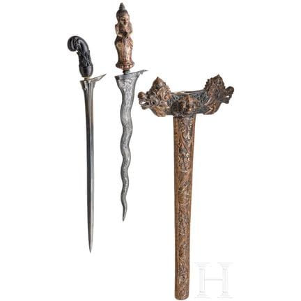 Due keris indonesiani, 1900 circa  
Primo keris co