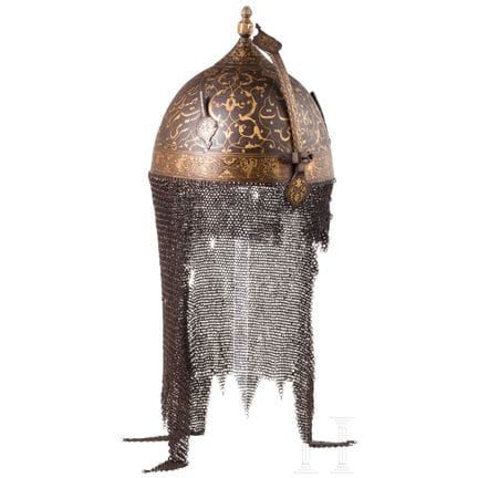 A Persian Kulah-Khud with gold damascened wootz da