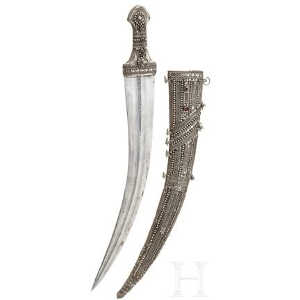 A Yemenite silver mounted jambiya, circa 1900  
Kr
