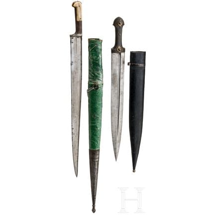 Una qama persiana e un coltello khyber, XIX secolo