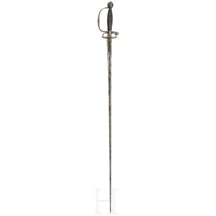 Une épée de poing française à décor ciselé, vers 1