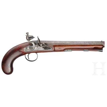 A flintlock pistol, Samuel Nock in London, circa 1