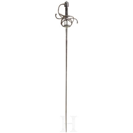 Une rapière allemande, vers 1610  
Lame fine de se