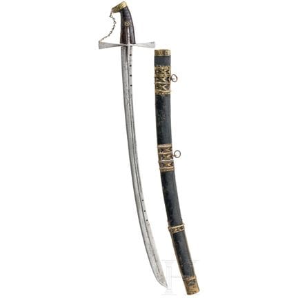 Sabre de hussard hongrois, vers 1700  
Lame légère