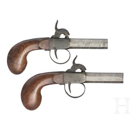 A pair of German percussion pocket pistols, circa 