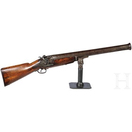 An unusual Indian wall gun or ship's cannon with a