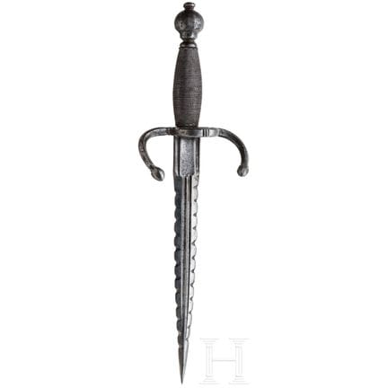 Une dague italienne pour gaucher, vers 1620  
Lame