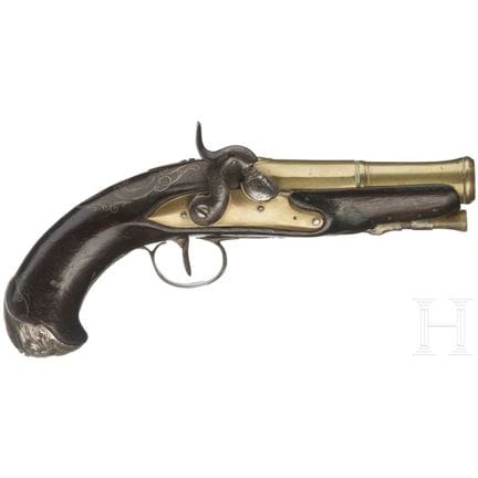 A pair of French converted naval percussion pistol