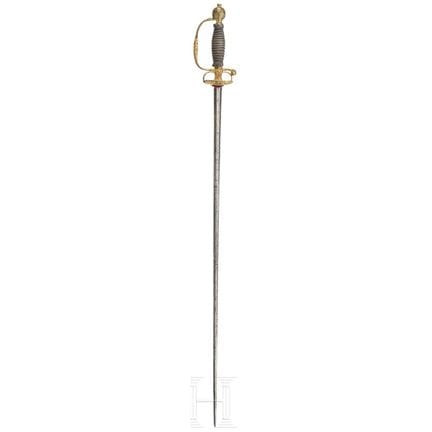 Une petite épée française plaquée or, vers 1740  
