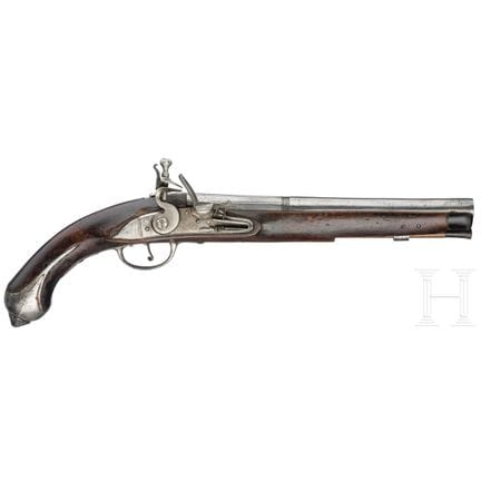 A German flintlock pistol  
Achtkantiger, nach Bal
