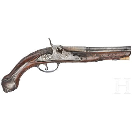 An Italian percussion pistol, circa 1780  
Achtkan