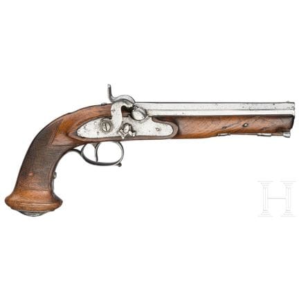 A Belgian percussion pistol, circa 1840  
Oktagona