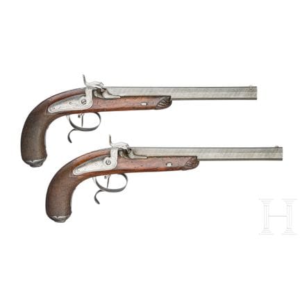 A pair of percussion pistols, Campagnac in Bordeau
