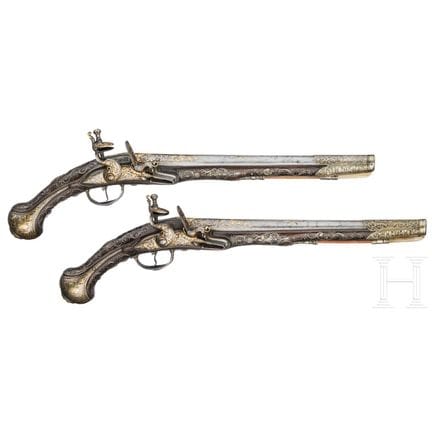 A distinguished pair of Ottoman flintlock pistols,