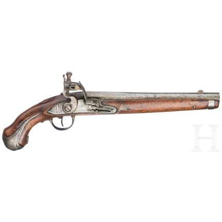A flintlock pistol by J. Gosuin in Liège, circa 17