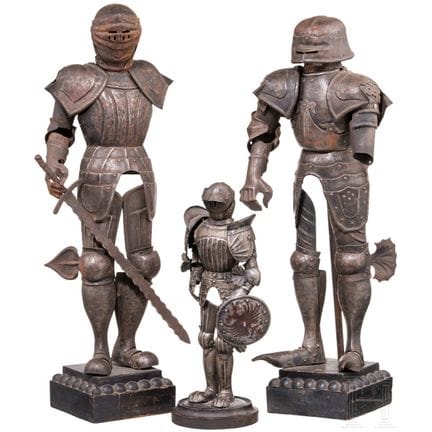 Tre armature in miniatura tedesche, 1900 circa  
A