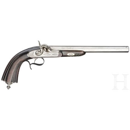 A percussion pistol, Naudot in Paris, circa 1850  