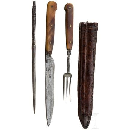 A german set of travelling cuttlery, first half of