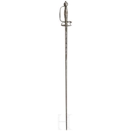 Une petite épée allemande à monture en argent, ver