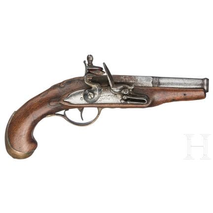 A French flintlock traveling pistol, Laurent Gille