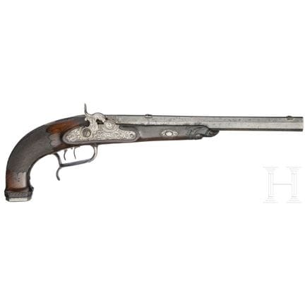 A German percussion pistol, circa 1830  
Langer, s