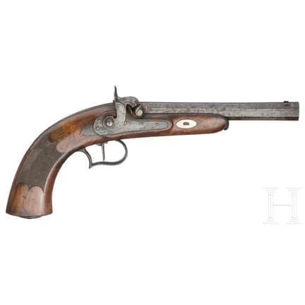 A percussion target pistol, Leutheuser, Graz, circ