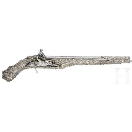 Balkan-Turkish flintlock pistol with silver filigr
