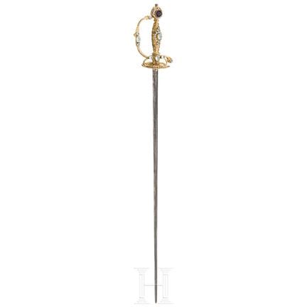 Petite épée d'apparat sertie de pierres, Félix Esc