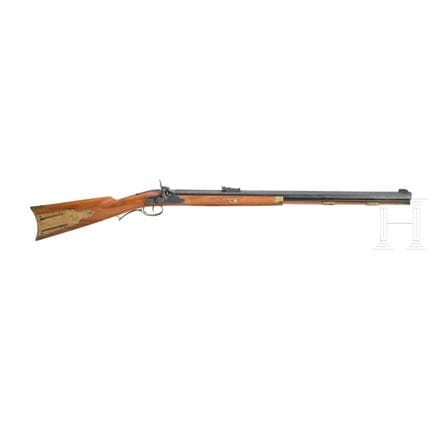 A percussion Hawken rifle, Mav in Italy, late 20th