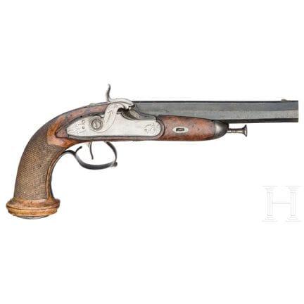 A percussion pistol, Liége, circa 1850  
Oktagonal