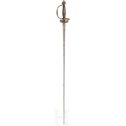 Une petite épée française ciselée, vers 1750  
Lam