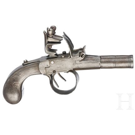 A Flemish double-barreled full metal flintlock pis