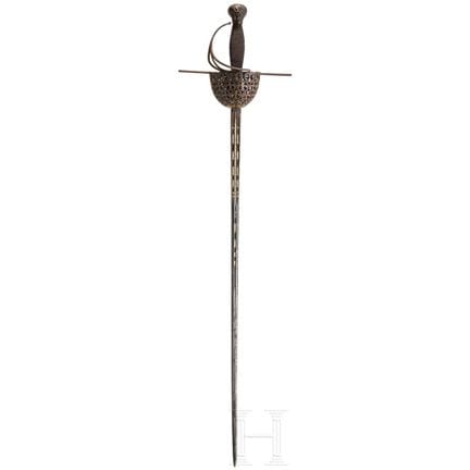 Una rapiera vittoriana con impugnatura a coppa, ne