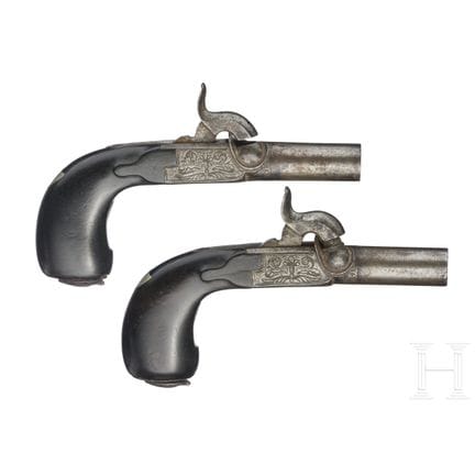 A pair of percussion pocket pistols, Liège, circa 