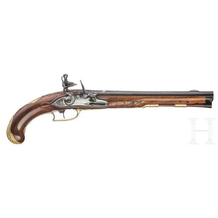 A fine flintlock pistol by C. Rasch of Brunswick, 