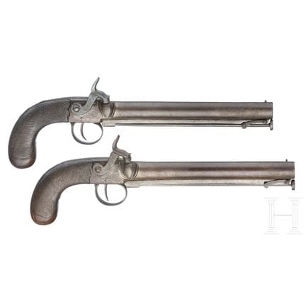 A pair of percussion boot pistols, G. Romeo, proba