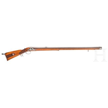 A heavy German percussion target rifle, circa 1820
