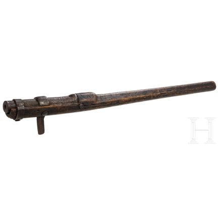 A German or Bohemian late Gothic haquebut (handgon