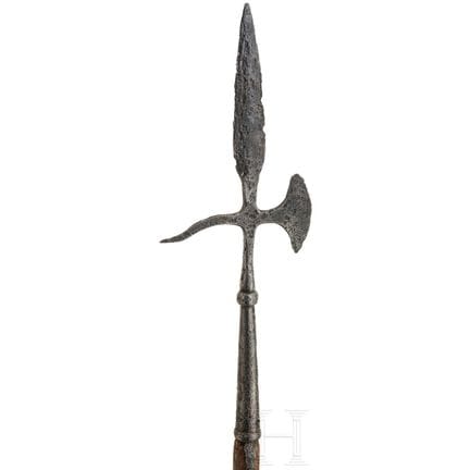 Hallebarde allemande de veilleur de nuit, XVIIe/XV