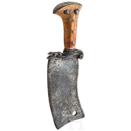 Coltello da macellaio tedesco, 1700 circa  
Lama l